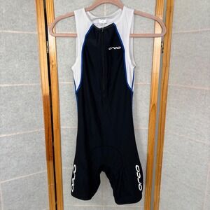 Orca Triathlon Suit Womens XS Black White Excellent Sleeveless Front Zip
